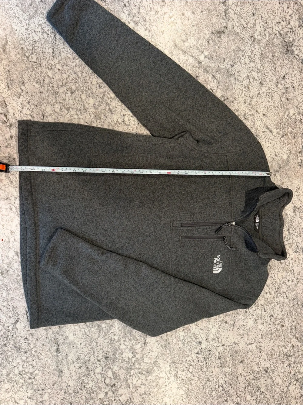 The North Face Men’s Charcoal Gray Zip-Up Fleece Pullover
